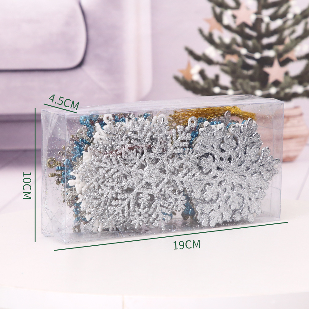 36pcs Snowflakes-Christmas Tree Decorations Snowflake Ornaments for Tree Plastic Glitter White Snow Flakes Ornaments Christmas Indoor Winter Wonderland Decor