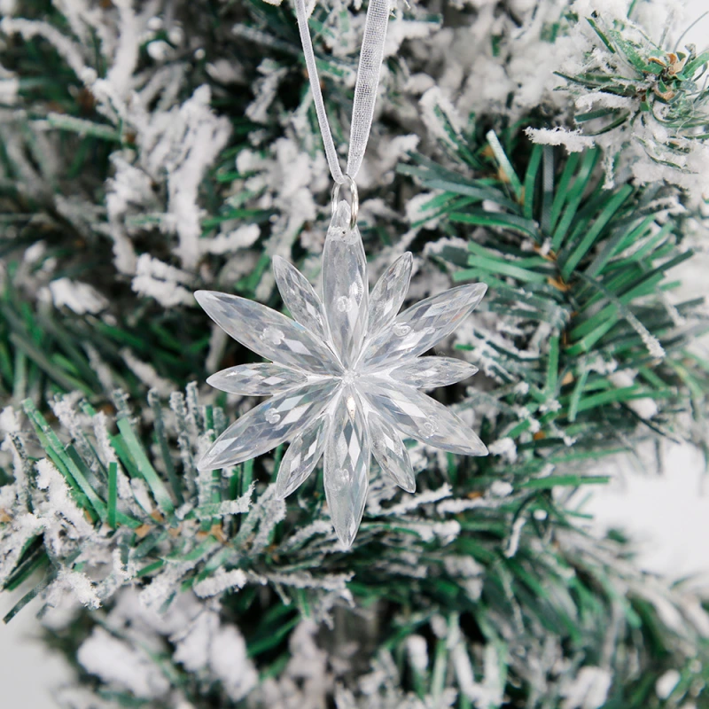 Christmas Ornaments Snowflakes Decorations - Hanging Acrylic Crystal Christmas Decorations Icicle Drop Crystal Decorations for Christmas Tree New Year Party