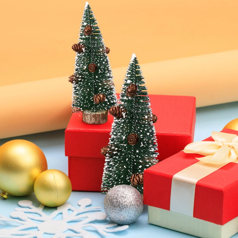 Christmas Decorations Mini Pine Christmas Tree Artificial Tabletop Decorations Festival Plastic Miniature Trees 2024 New Year Decorations for Xmas