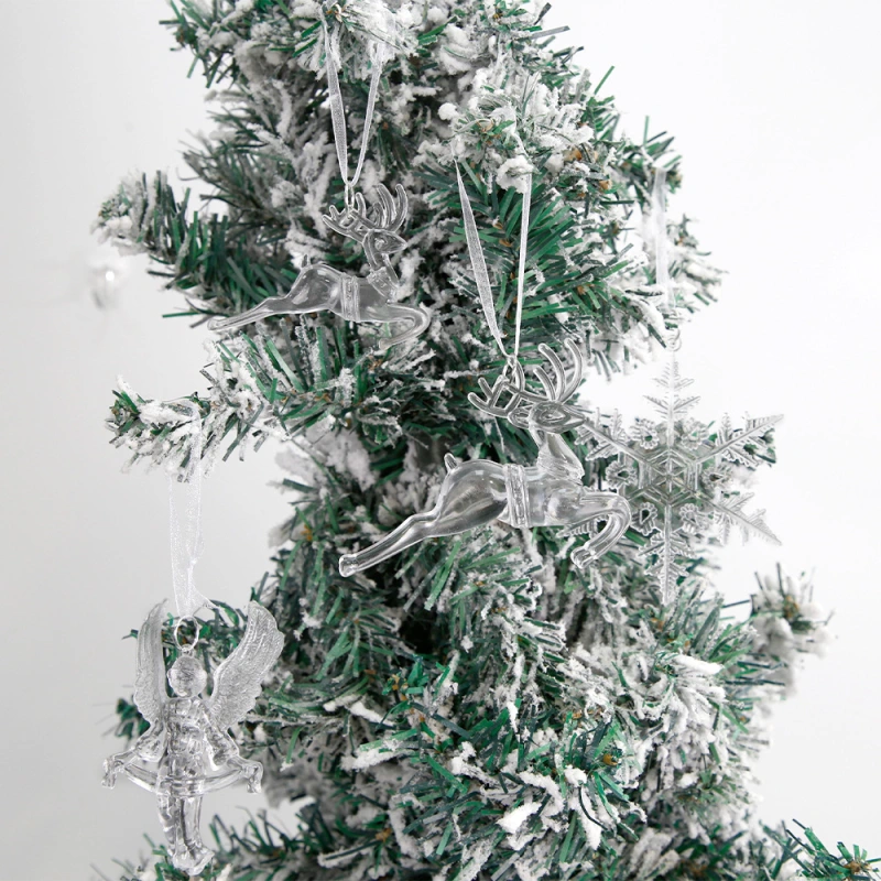Christmas Ornaments Snowflakes Decorations - Hanging Acrylic Crystal Christmas Decorations Icicle Drop Crystal Decorations for Christmas Tree New Year Party