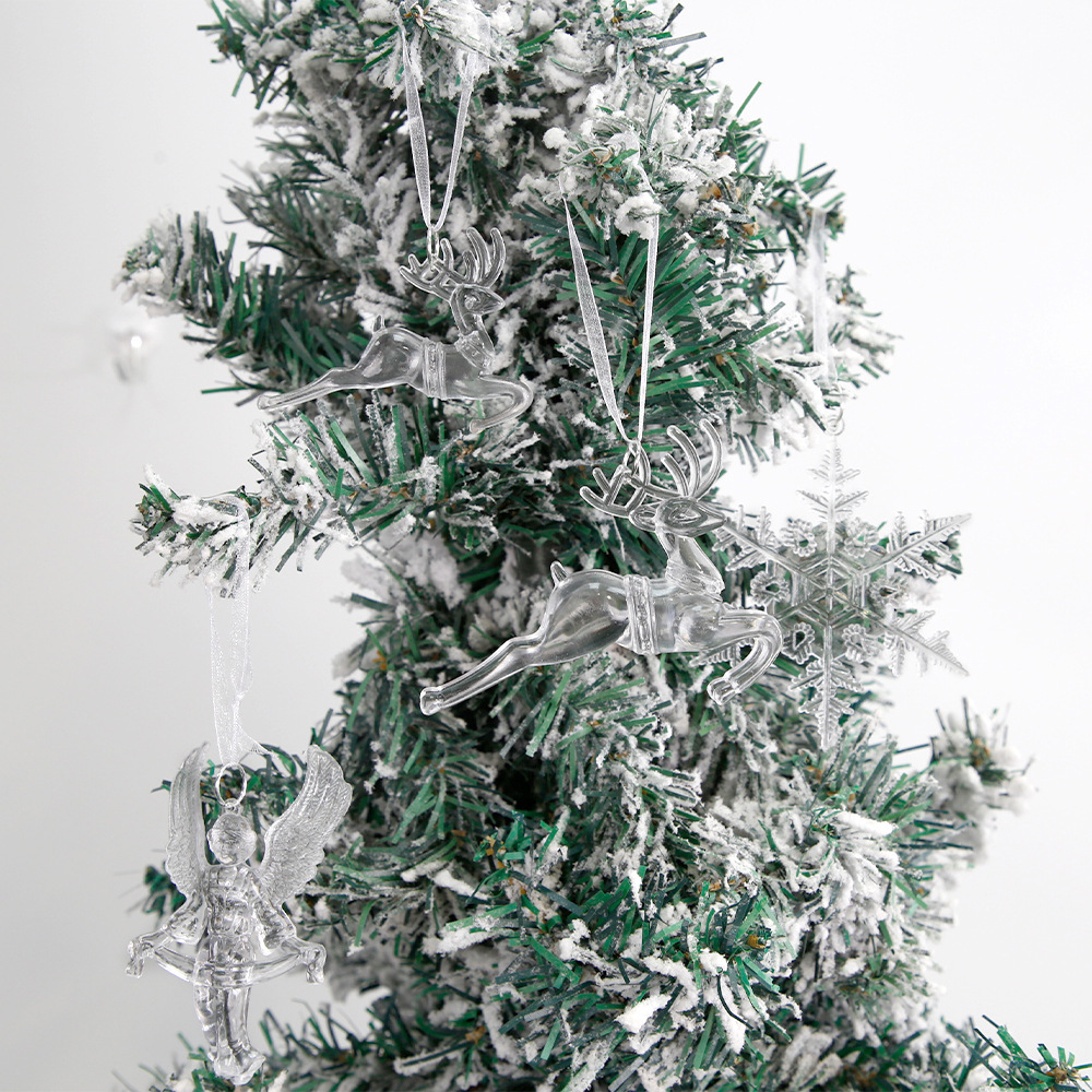 Christmas Ornaments Snowflakes Decorations - Hanging Acrylic Crystal Christmas Decorations Icicle Drop Crystal Decorations for Christmas Tree New Year Party