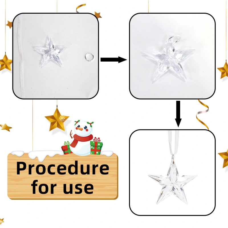 Christmas Ornaments Snowflakes Decorations - Hanging Acrylic Crystal Christmas Decorations Icicle Drop Crystal Decorations for Christmas Tree New Year Party