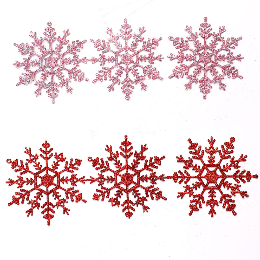 15pcs Christmas Gold Snowflake Ornaments Plastic Glitter Snow Flakes Ornaments for Winter Christmas Tree Decorations Size Varies Craft Snowflakes
