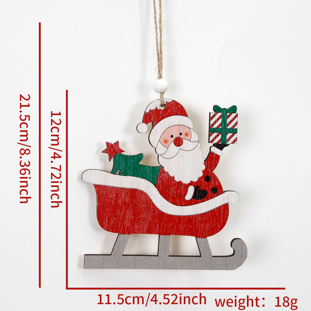 Wooden Hanging Christmas Ornaments Santa Claus Xmas Christmas Tree Balls Wreath Gnome Wood Signs Craft Decor for Christmas Tree Fall Winter Party New Year Home