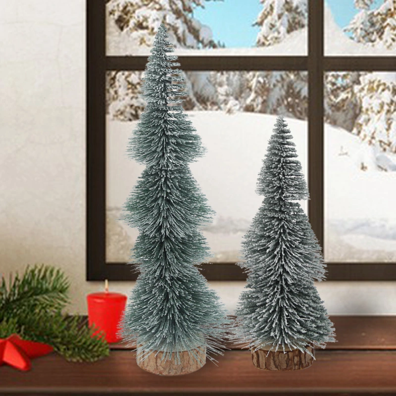 Christmas Decorations Mini Pine Christmas Tree Artificial Tabletop Decorations Festival Plastic Miniature Trees 2024 New Year Decorations for Xmas