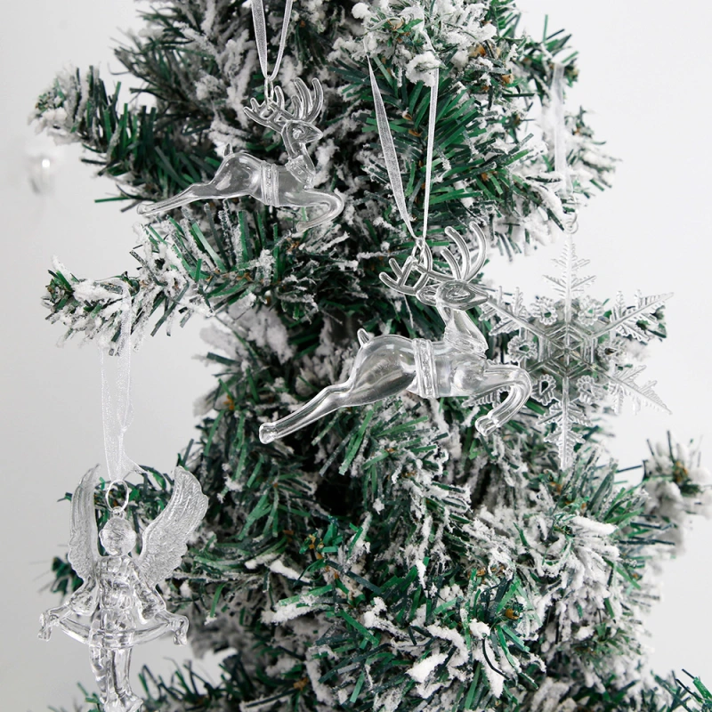 Christmas Ornaments Snowflakes Decorations - Hanging Acrylic Crystal Christmas Decorations Icicle Drop Crystal Decorations for Christmas Tree New Year Party