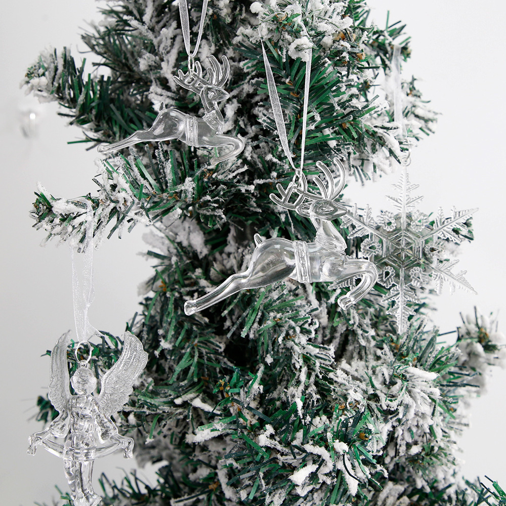 Christmas Ornaments Snowflakes Decorations - Hanging Acrylic Crystal Christmas Decorations Icicle Drop Crystal Decorations for Christmas Tree New Year Party