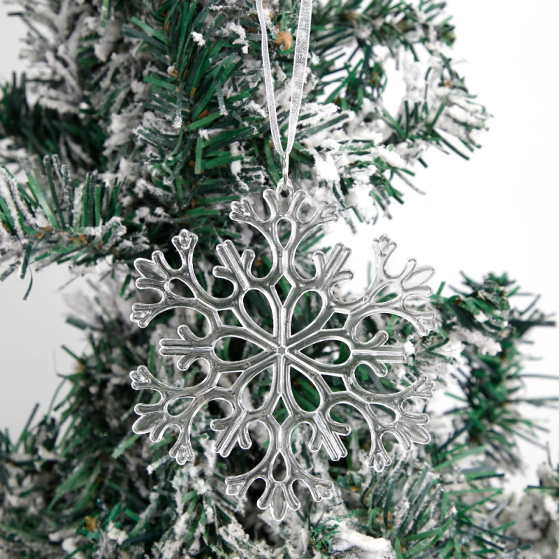 Christmas Ornaments Snowflakes Decorations - Hanging Acrylic Crystal Christmas Decorations Icicle Drop Crystal Decorations for Christmas Tree New Year Party