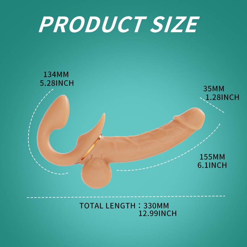 SWEETLORY Wearable Pegging Realistic Dildos Vibrator with 9 Vibrating Modes and 9 Thrusting Modes, Double Ended Penetration Sex Toys