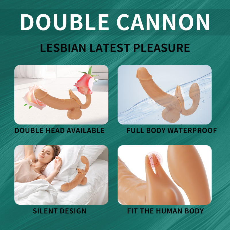SWEETLORY Wearable Pegging Realistic Dildos Vibrator with 9 Vibrating Modes and 9 Thrusting Modes, Double Ended Penetration Sex Toys