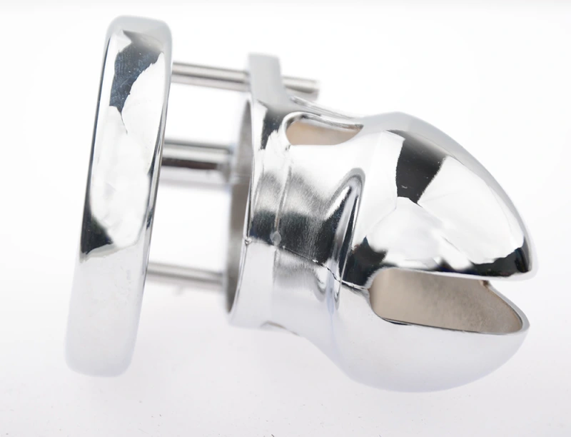 Male Chastity Cage Large Chastity Device Stainless Steel Metal Cock Cage Sex Toys for Men with Invisible Button Lock Male Penis Cage for Couples and Adults