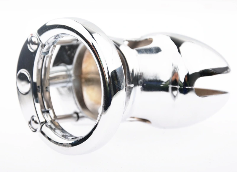 Male Chastity Cage Large Chastity Device Stainless Steel Metal Cock Cage Sex Toys for Men with Invisible Button Lock Male Penis Cage for Couples and Adults