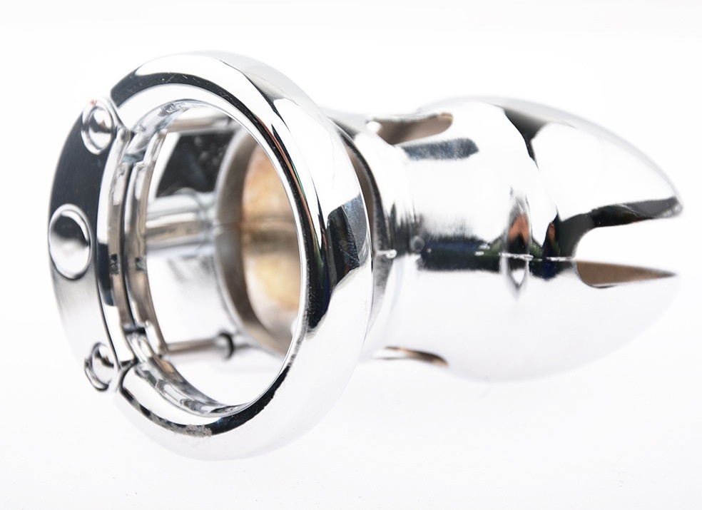 Male Chastity Cage Large Chastity Device Stainless Steel Metal Cock Cage Sex Toys for Men with Invisible Button Lock Male Penis Cage for Couples and Adults