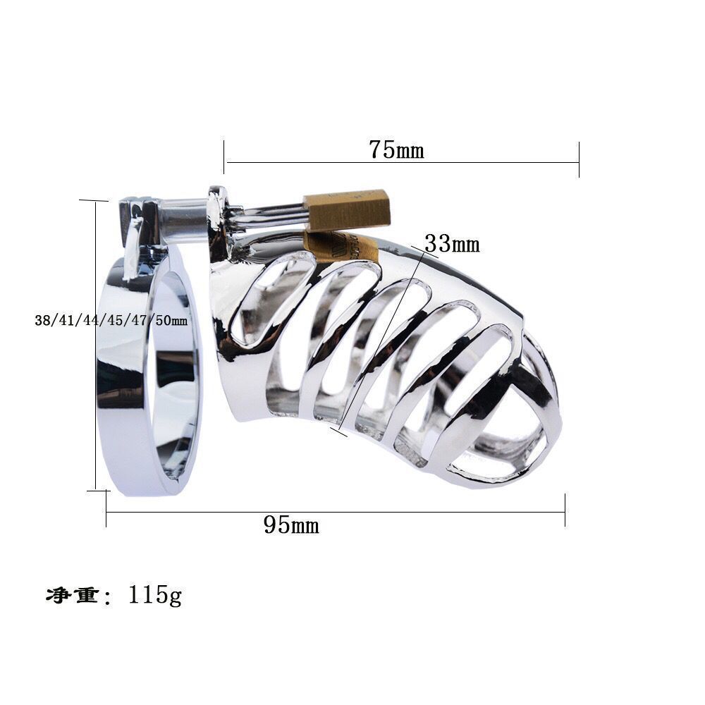 Male Chastity Device Cock Cage - Miyoti Stainless Steel Chastity Stealth Lock Ergonomic Design for Sissy Penis Trainer Including Two Keys Metal Sex Toy for Men