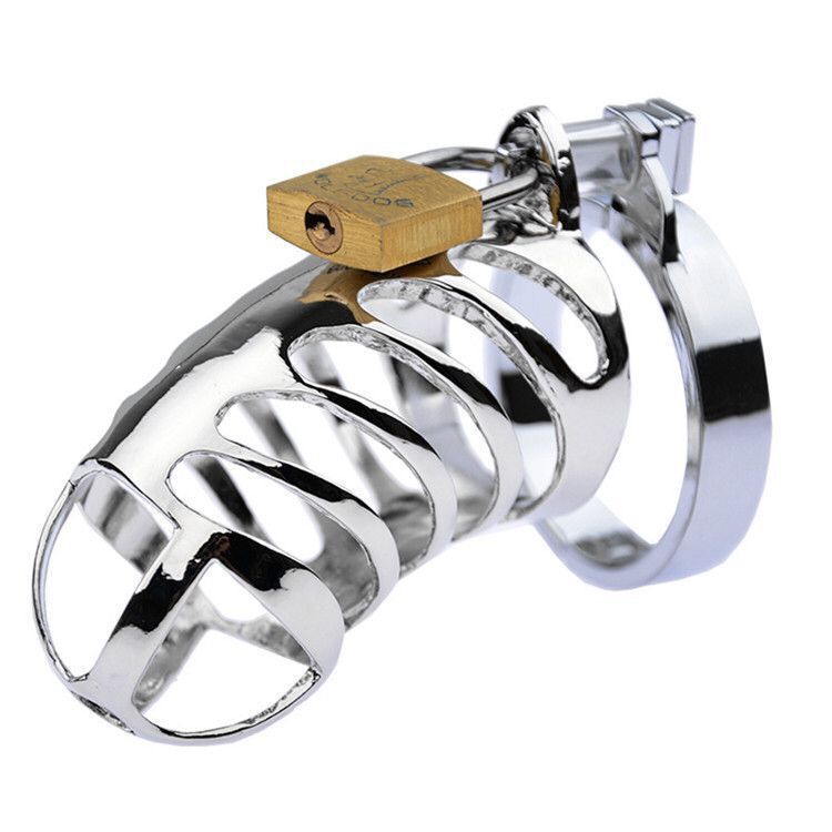 Male Chastity Device Cock Cage - Miyoti Stainless Steel Chastity Stealth Lock Ergonomic Design for Sissy Penis Trainer Including Two Keys Metal Sex Toy for Men
