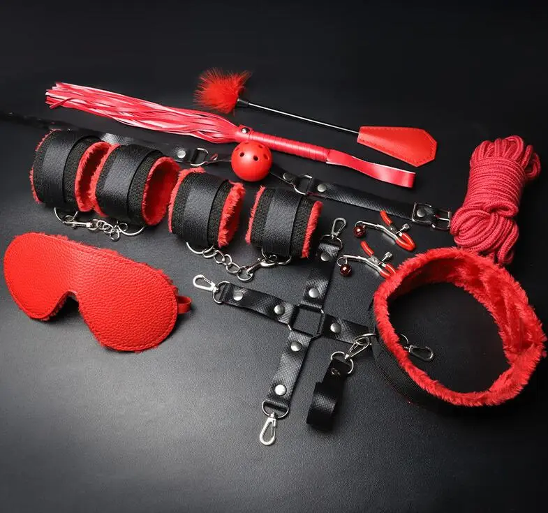 10 PCS Sexual restraint BDSM handcuffs adult couple sex game bed restraint queen bed restraint couple sex set