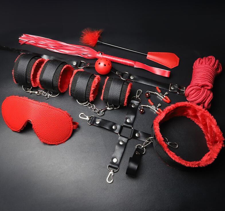 10 PCS Sexual restraint BDSM handcuffs adult couple sex game bed restraint queen bed restraint couple sex set