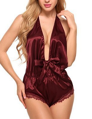 Avidlove Women Sexy Lingerie Teddy One Piece Lace Halter Babydoll Bodysuit