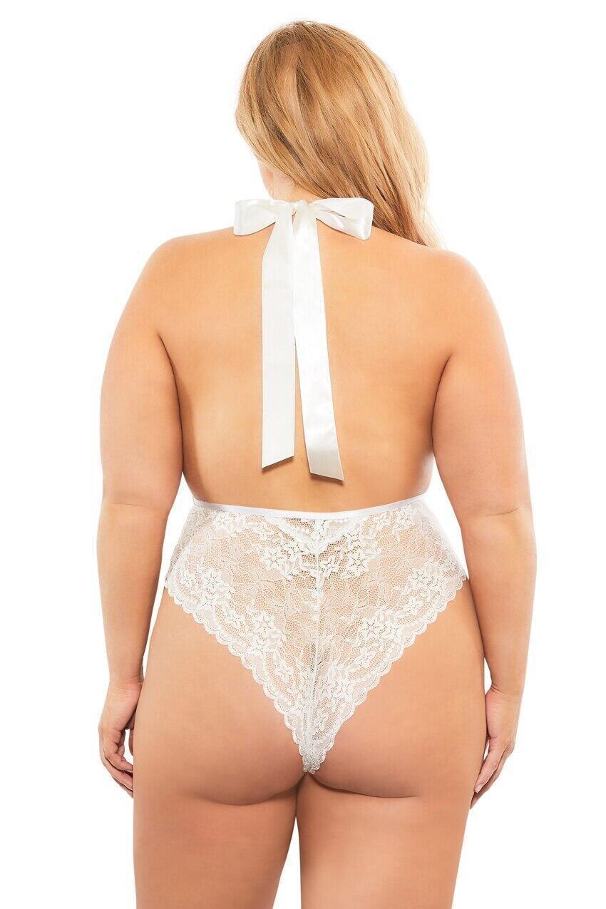 Women's Plus Size Babydoll Floral Lace Lingerie Deep V Nighty Mesh Sleepwear