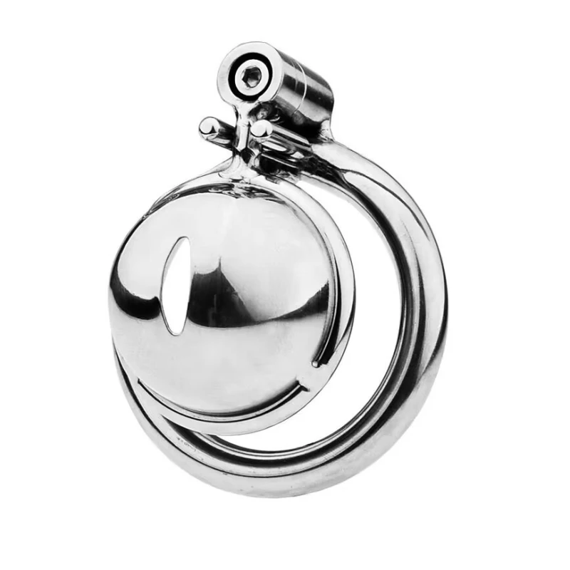 Stainless Steel Male Chastity Device Tease Locked Cock Cage Penis Exercise for Men Silver Romi