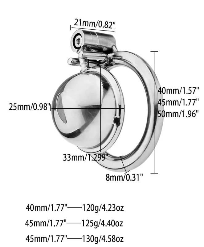 Stainless Steel Male Chastity Device Tease Locked Cock Cage Penis Exercise for Men Silver Romi