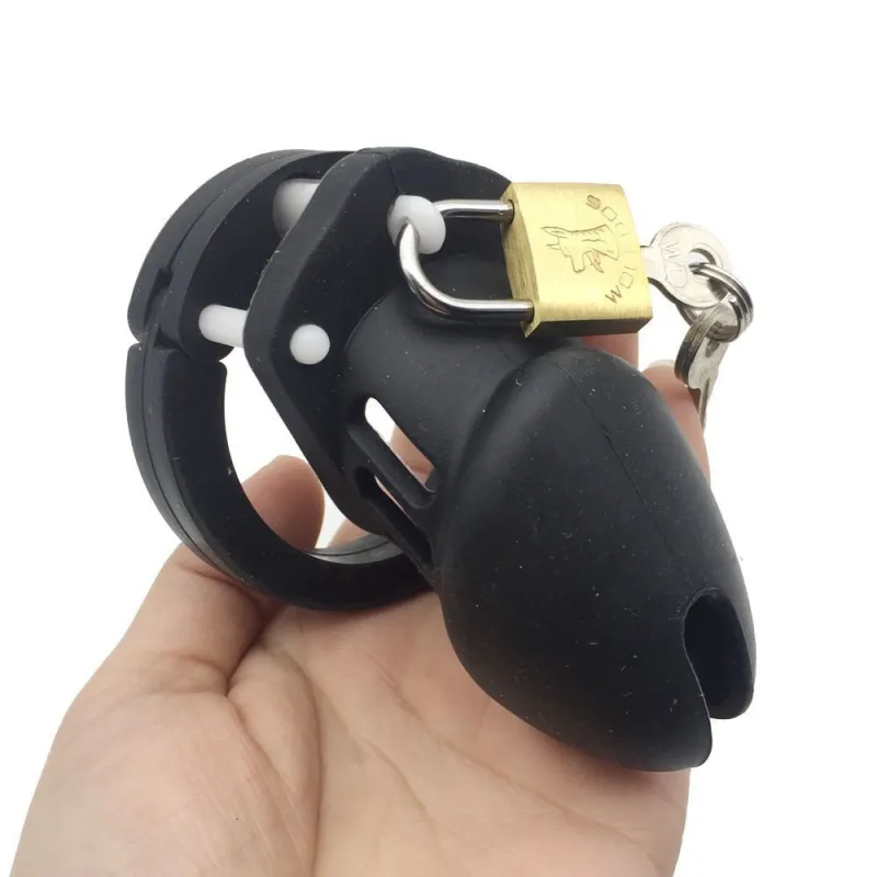 Silicone Chastity Cage for Men Sissy Cock Cage Lock Male Small Penis Cage for Adult Sexual BDSM Chastity Device Toys for Couples