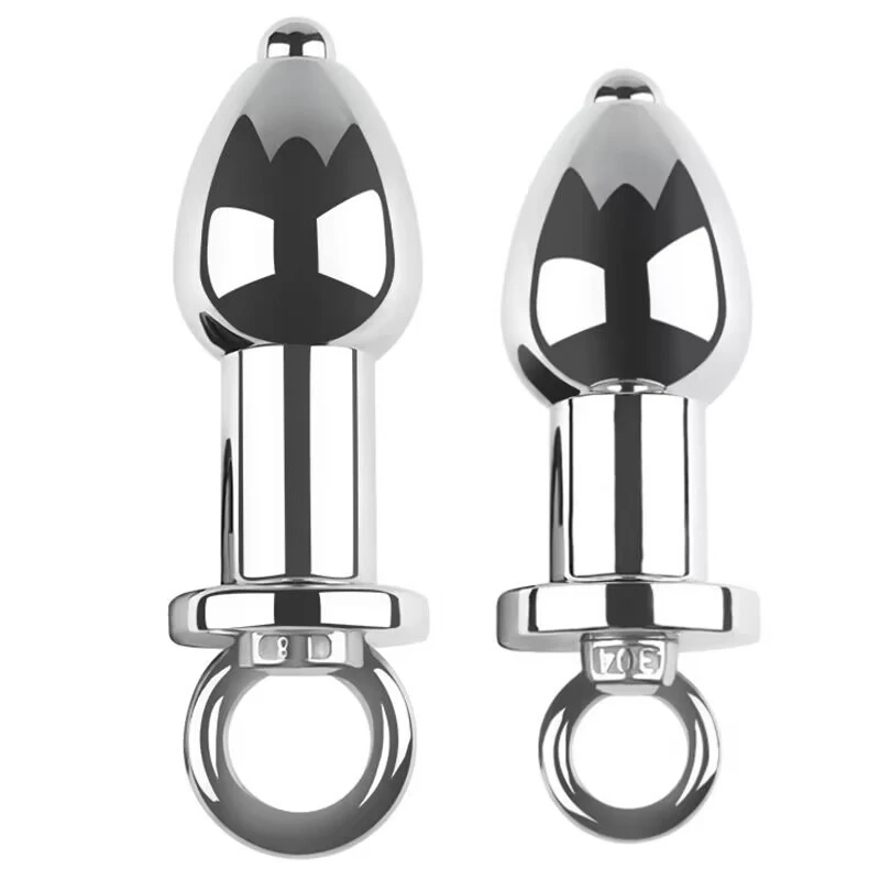 Metal Stainless Steel Detachable Hanging Ring Enema Anal Plug Anal Dilation Flushing Device Adult Sex Toy