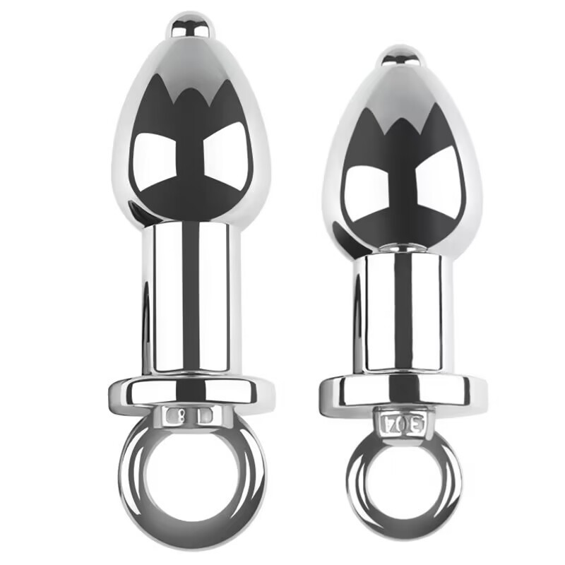 Metal Stainless Steel Detachable Hanging Ring Enema Anal Plug Anal Dilation Flushing Device Adult Sex Toy