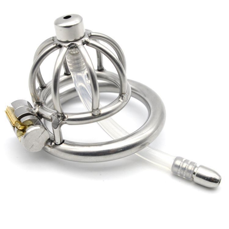 Flat Chastity Cage Chastity Lock for Men with Silicone Tube Dark Lock Design, Good Concealment, Penis Cage for Men,Couples Bondage SM Sex Toys (50mm/1.97in)