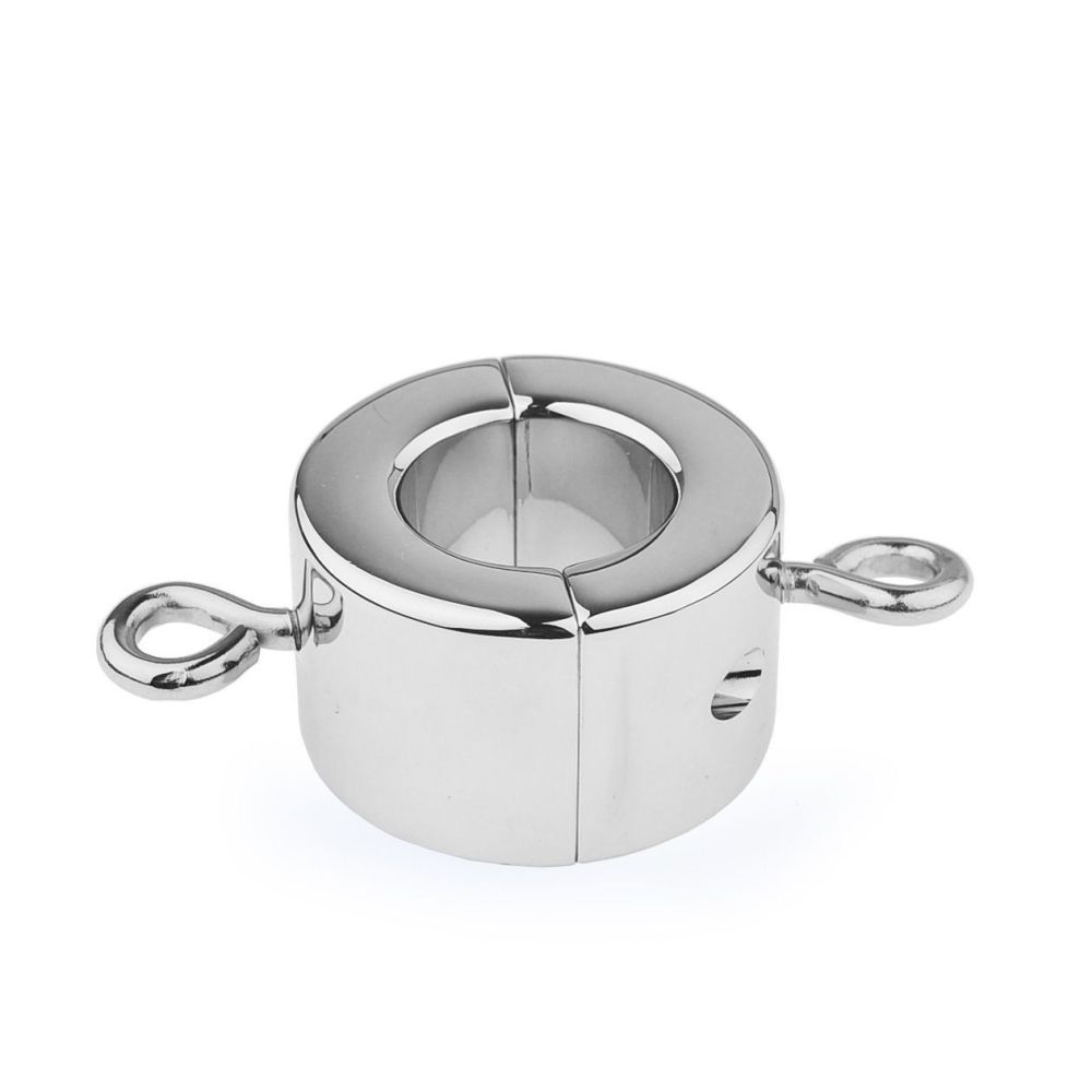 Stainless Steel Penis Ball Ring with Ear Weight Ring Pendant Weighted Stretch Exerciser Metal Penis Ring Male Sex Toy
