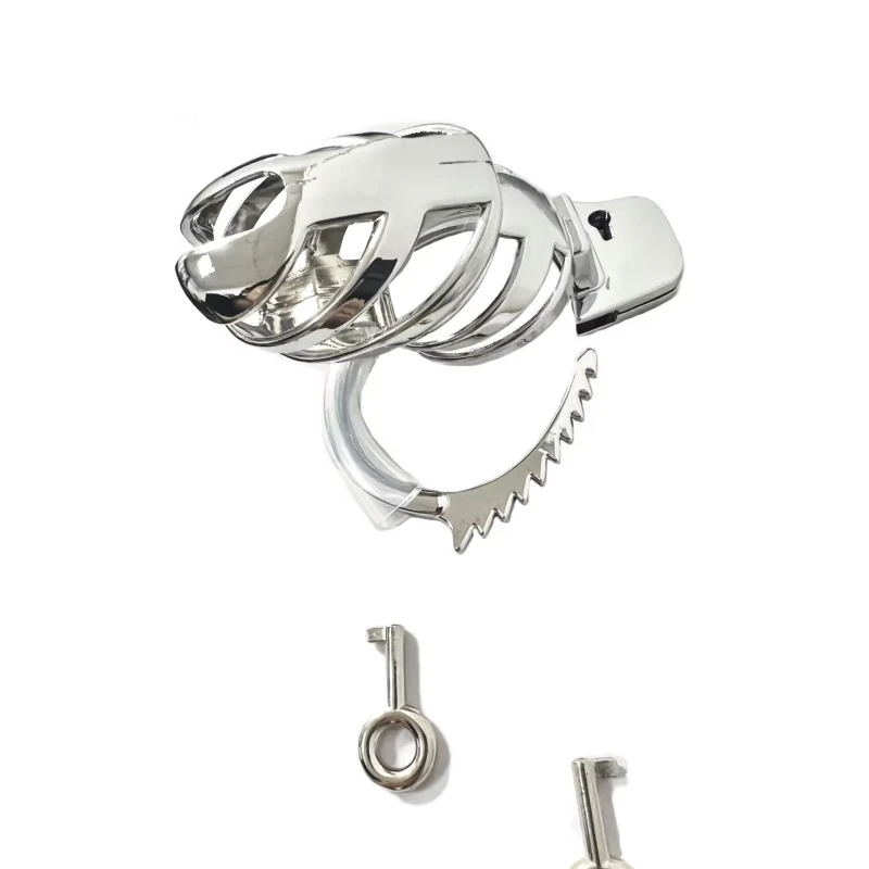 Stainless Steel Male Chastity Device Cock Cage with Lock Chastity Hollow Out Design Restraint Fetish BDSM - Chastity Cage for Men. (40MM)