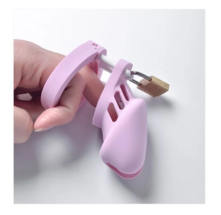 Silicone Chastity Cage for Men Sissy Cock Cage Lock Male Small Penis Cage for Adult Sexual BDSM Chastity Device Toys for Couples