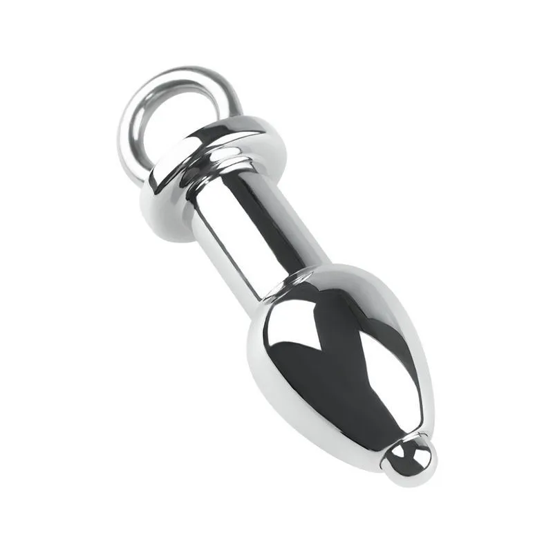 Metal Stainless Steel Detachable Hanging Ring Enema Anal Plug Anal Dilation Flushing Device Adult Sex Toy