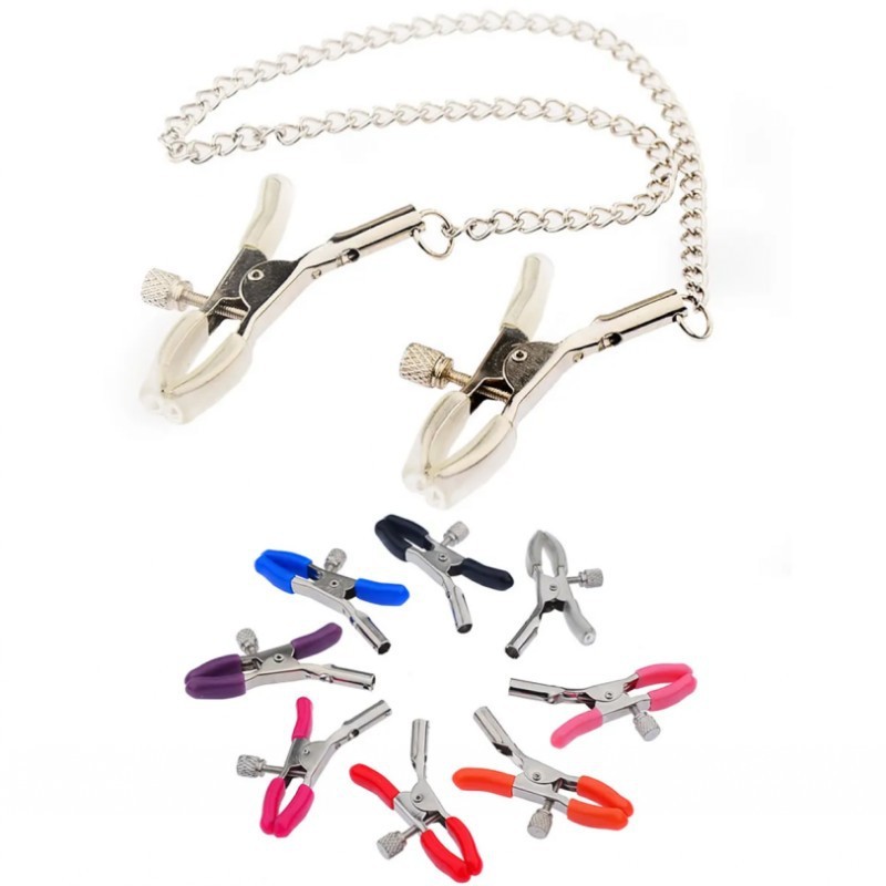 Stainless Steel Metal Chain Nipple Milk Clips Breast Clip Sex Slaves Nipple Clamps Sex Toys Butterfly Style for Couples