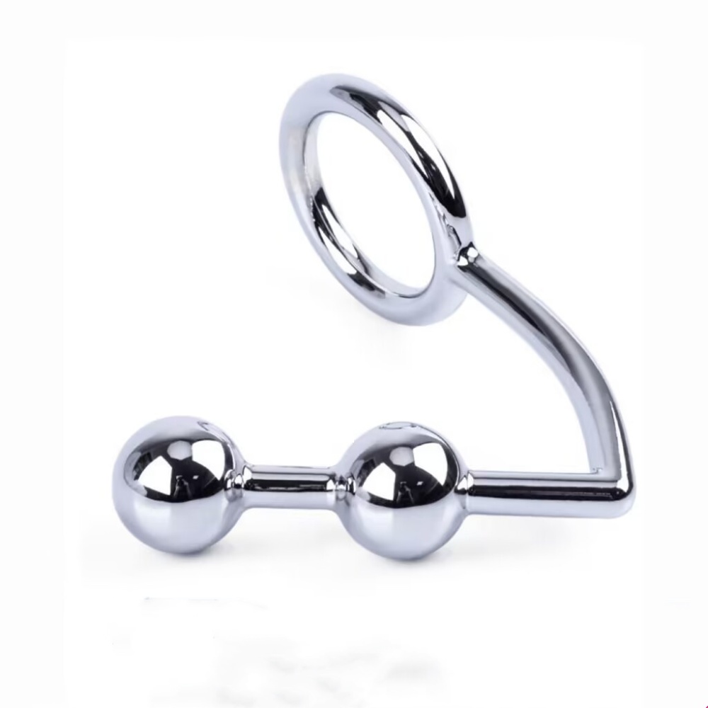 FST Stainless Steel Anal Hook, Butt Plug Hook with 2 Interchangeable Balls Anal Sex Toys for Lovers