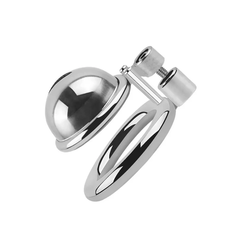Stainless Steel Male Chastity Device Tease Locked Cock Cage Penis Exercise for Men Silver Romi