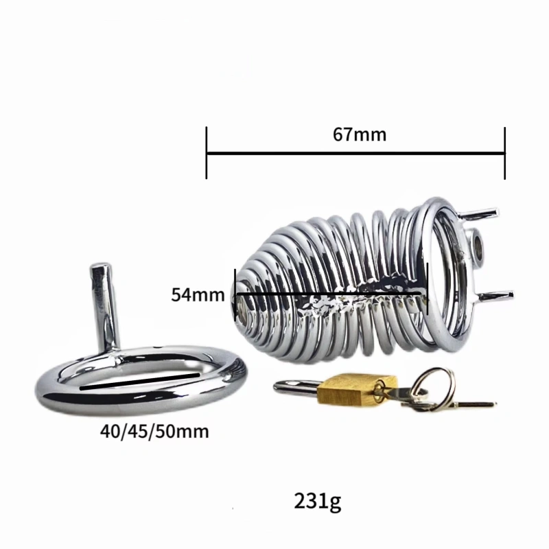 Male Chastity Device Cock Cage - D.Veces Large Metal Chastity Cage with 2 Keys and Removable Base Ring,Updaged Invisible Lock Cock Cage for Penis Training and Abstinence