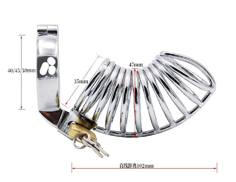 Men's Stainless Steel Male Pennis Lock Cook Penis Ring Cage Male Chastity Device for Men Penis J0345 45mm