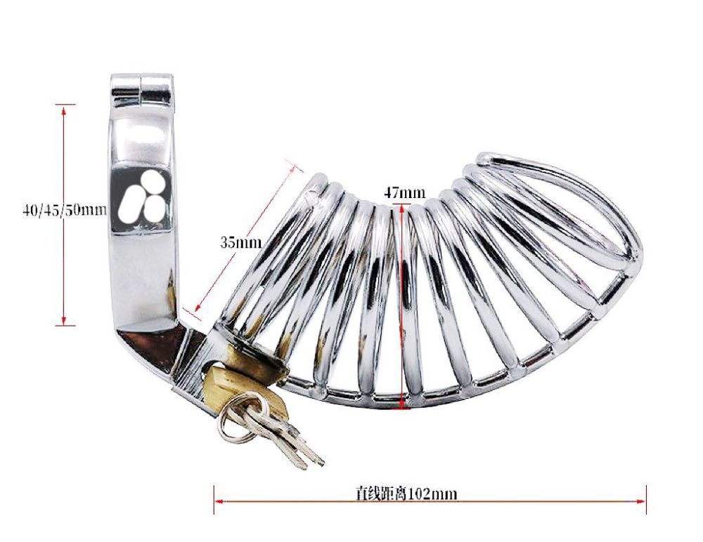 Men's Stainless Steel Male Pennis Lock Cook Penis Ring Cage Male Chastity Device for Men Penis J0345 45mm