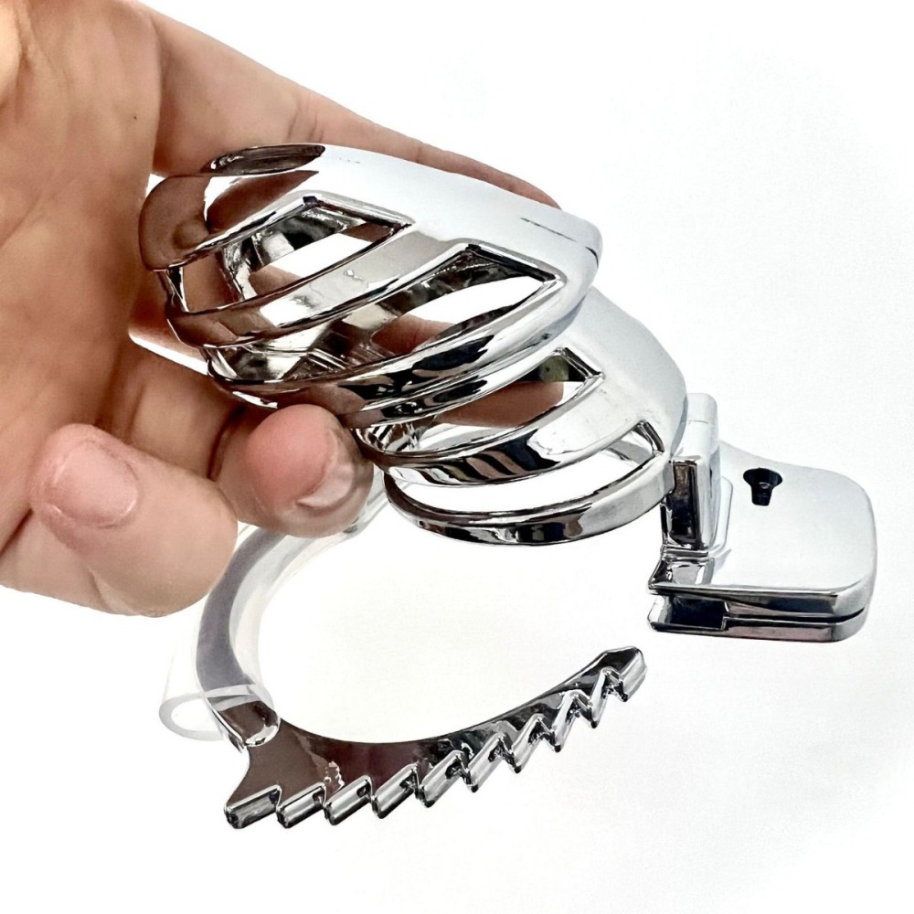 Stainless Steel Male Chastity Device Cock Cage with Lock Chastity Hollow Out Design Restraint Fetish BDSM - Chastity Cage for Men. (40MM)