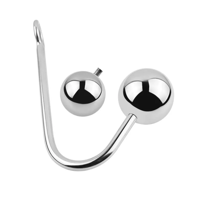 Anal Hook, Solid Single Ball Rope Hook with 2 Replaceable Balls and Ring, Bondage Fetish Toy for Unisex Adult (0.77 pounds)