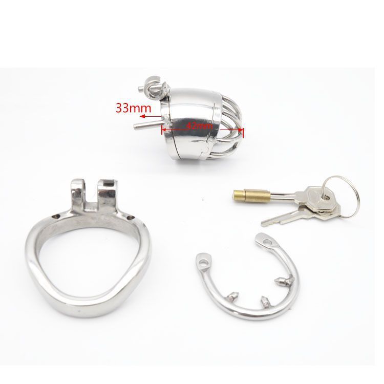 Stainless Steel Male Chastity Device with Silicone Urethral Sounds Catheter Spike Ring Sex Toys for Men Chastity Belt Penis Lock Cage