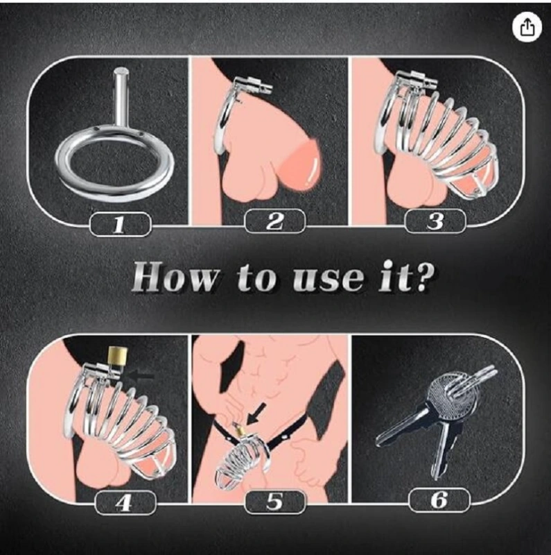 Male Chastity Cage Sex Toys for Men, FEELKIDA Large Chastity Device with 3 Sizes Rings and Elastic Auxiliary Belt for Men Penis Exercise