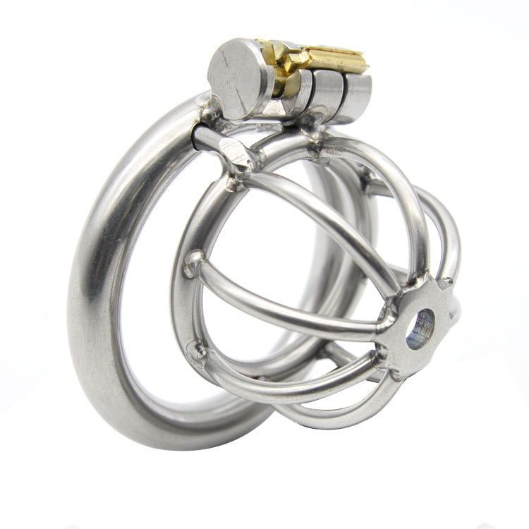 Flat Chastity Cage Chastity Lock for Men with Silicone Tube Dark Lock Design, Good Concealment, Penis Cage for Men,Couples Bondage SM Sex Toys (50mm/1.97in)