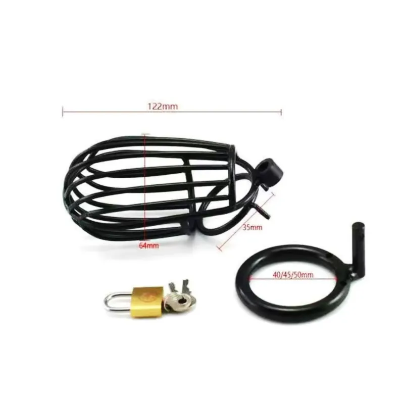 Male Chastity Device Cock Cage - D.Veces Large Metal Chastity Cage with 2 Keys and Removable Base Ring,Updaged Invisible Lock Cock Cage for Penis Training and Abstinence (1.97" Base Ring)