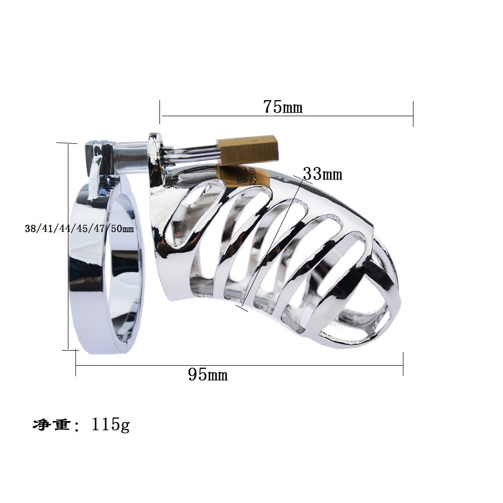 Chastity Device Cock Cage for Men Zinc Alloy Cage with 3 Different Sizes Lightweight Rings and Invisible Lock, Smooth and Comfortable Adult Sex Toy for Male Penis Exercise and Abstinence