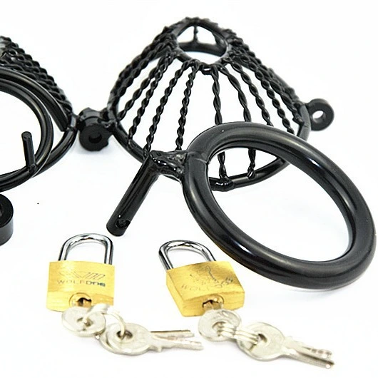 Male Chastity Device Cock Cage - D.Veces Large Metal Chastity Cage with 2 Keys and Removable Base Ring,Updaged Invisible Lock Cock Cage for Penis Training and Abstinence (1.97" Base Ring)