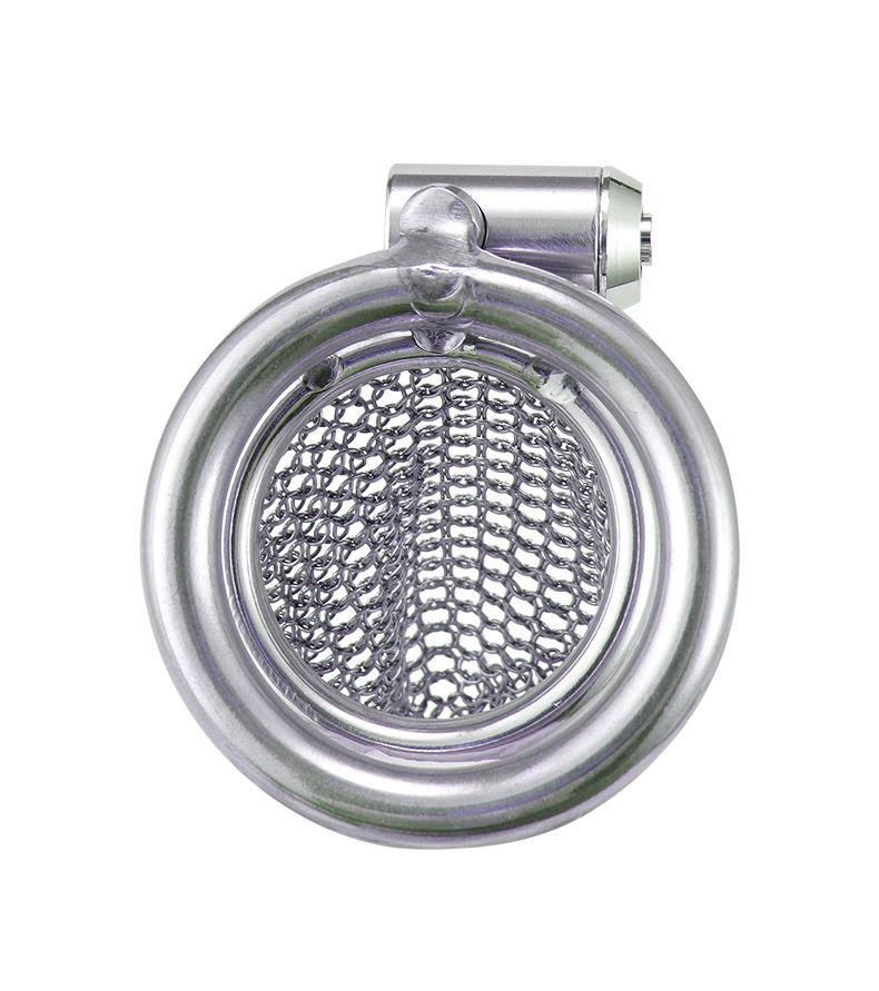 Chastity Cage - Male Chastity Device with Invisible Lock Set, 3 Sizes Rings (1.57", 1.77", 1.97"), Cock Cage Metal Mesh Chain,Large Stainless Steel Penis Bondage Restraints BDSM Sex Toy for Men