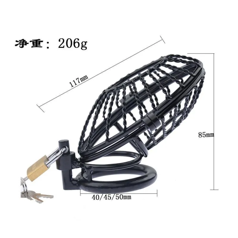 Male Chastity Device Cock Cage - D.Veces Large Metal Chastity Cage with 2 Keys and Removable Base Ring,Updaged Invisible Lock Cock Cage for Penis Training and Abstinence (1.97" Base Ring)