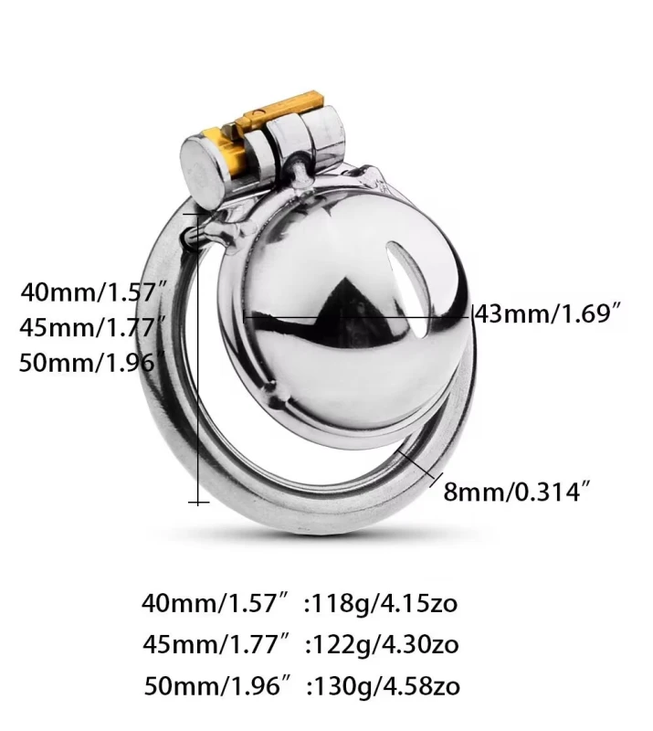 Stainless Steel Male Chastity Device Tease Locked Cock Cage Penis Exercise for Men Silver Romi